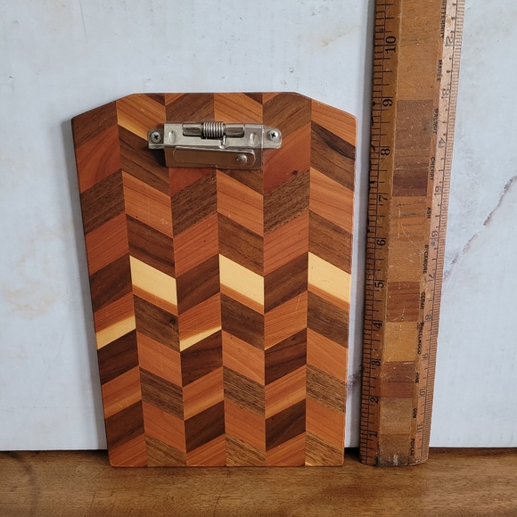 SOLD Checkered Clipboard - Herringbone Design - Approx 6x9 - Picture 3 of 12